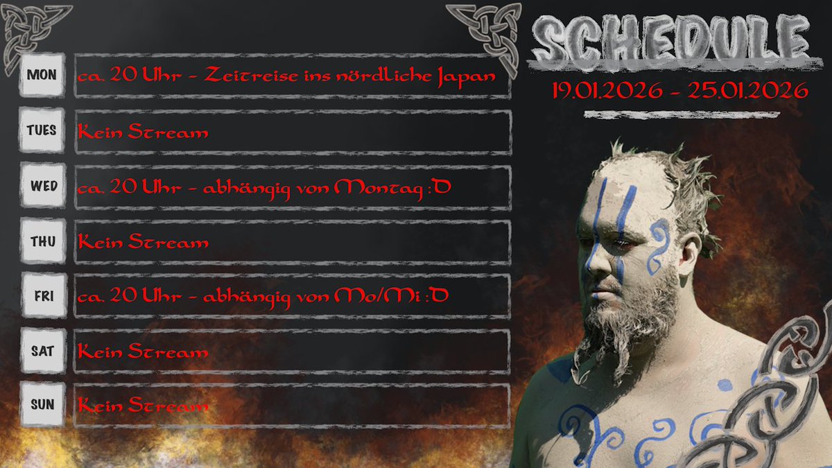 Plan für die Woche steht.
Montag machen wir die letzten Sachen in Ghost of Yotei.
Mittwoch und Freitag schauen wir dann mal. Je nachdem, ob wir Montag alles schaffen :D