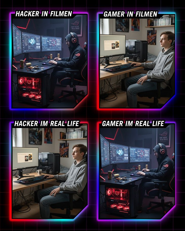 Genau so! 😁🤭😂

(c) ASUS Republic of Gamers

#Gamer #Hacker #GamingFun #GamerMemes