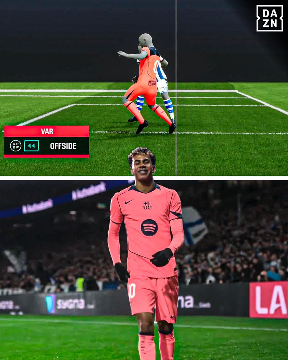 lnstantFoot's tweet photo. Le hors-jeu AU MILLIMÈTRE qui a empêché Lamine Yamal de marquer ce soir ! 🤯

(@DAZNFutbol) https://t.co/jK3OjypbYq