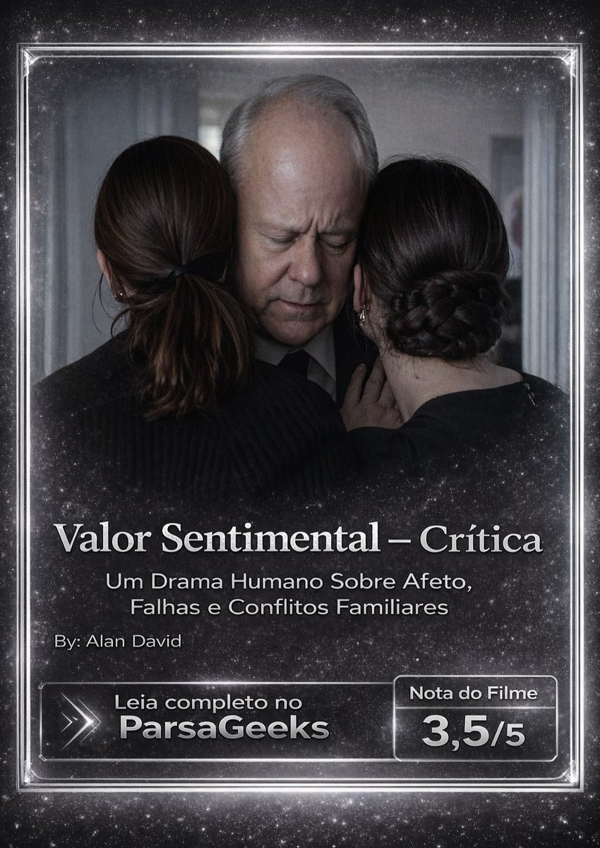 Vencedor do Golden Globes 26 de melhor ator coadjuvante (Stellan Skarsgård). Valor Sentimental está em cartaz nos cinemas pela <a href="/retratofilmes/">Retrato Filmes</a> e <a href="/mubibrasil/">MUBI Brasil</a>.🎬

Tem crítica no ParsaGeeks do longa⬇️
parsageeks.com.br/2026/01/valor-…

#SentimentalValue #CriticalRole #CinemaUpdate #ULTIMAHORA