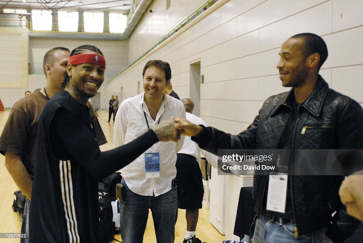 Allen Iverson of the Philadelphia 76ers meets Thierry Henry in 2006