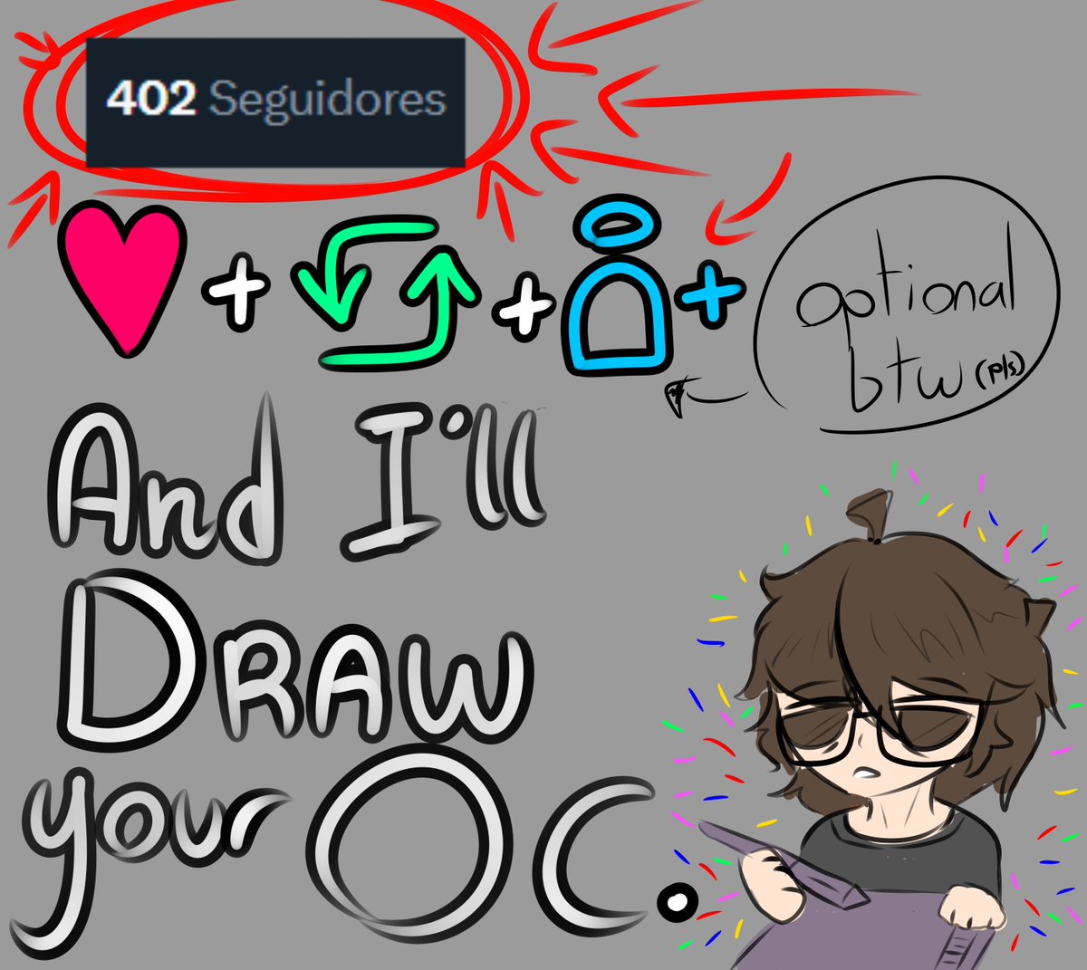 JddinVobo's tweet image. LEER ANTES DE COMENTAR PORFI
Gracias por los 400 seguidores aaaghghgh

No prometo dibujarlos a todos por obvias razones. Cerrare los comentarios el 20 de enero.