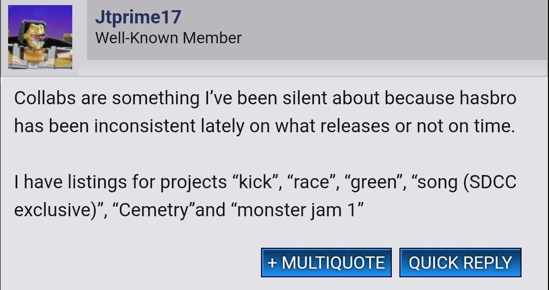 TFHypeGuy's tweet image. COLLABS for 2026!

Thanks to JTPrime17 we have some information on possible Collab items for 2026 including:

- Kick
- Song (SDCC)
- Race
- Green
- Cemetery
- Monster Jam 1

Kick has already been revealed as the Soccer Prime, however....

MONSTER JAM?? oh HELL yea!