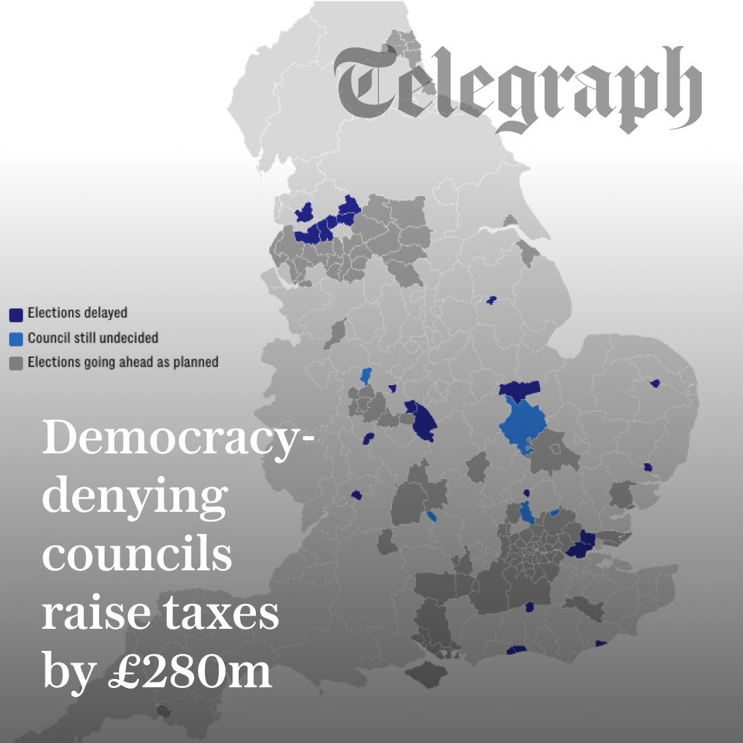 Telegraph's tweet image. 🔴 Councils that voted to delay elections have increased council tax by £280m in the past five years

Read the full analysis as part of our Campaign for Democracy here 👇
telegraph.co.uk/politics/2026/…