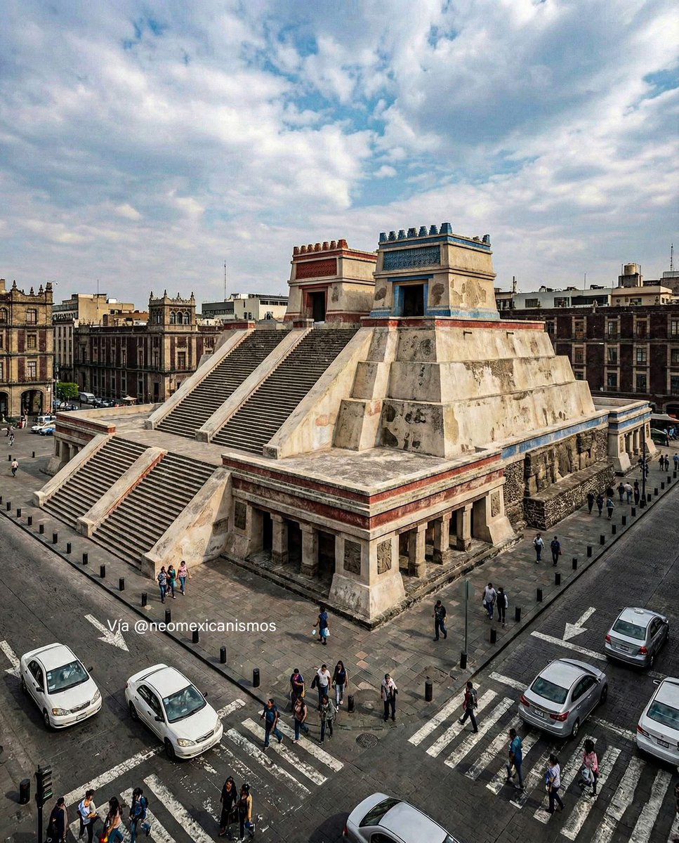 Así se vería el Templo Mayor si nunca hubiera sido destruido #neomexicanismos #tenochtitlán