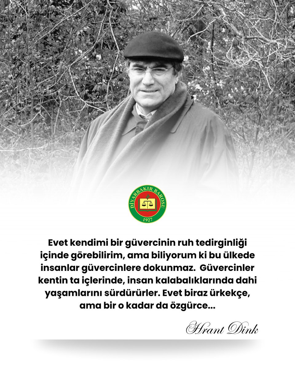 Hrant Dink'i katledilişinin 19. yılında saygı ve özlem ile anıyoruz. 
#HrantDink  #Hrantsız19yıl
