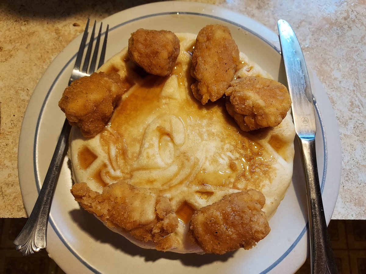 PMajicus's tweet photo. I may be sick and it may have snowed all weekend long, but if you think there was a force on this planet that was going to stop me from making Sonic waffles with my new Dave and Buster's prize, you clearly do not know who you're dealing with 😂 https://t.co/buRLyGIGnl