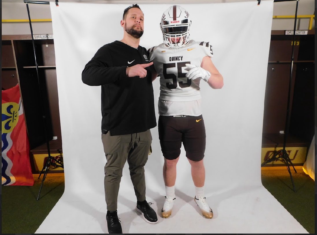 Prestonbrashea's tweet photo. Had a great official visit to @QUHawksFootball!! Thanks for having me @CoachFantuzzi https://t.co/L8BqcJXG6K