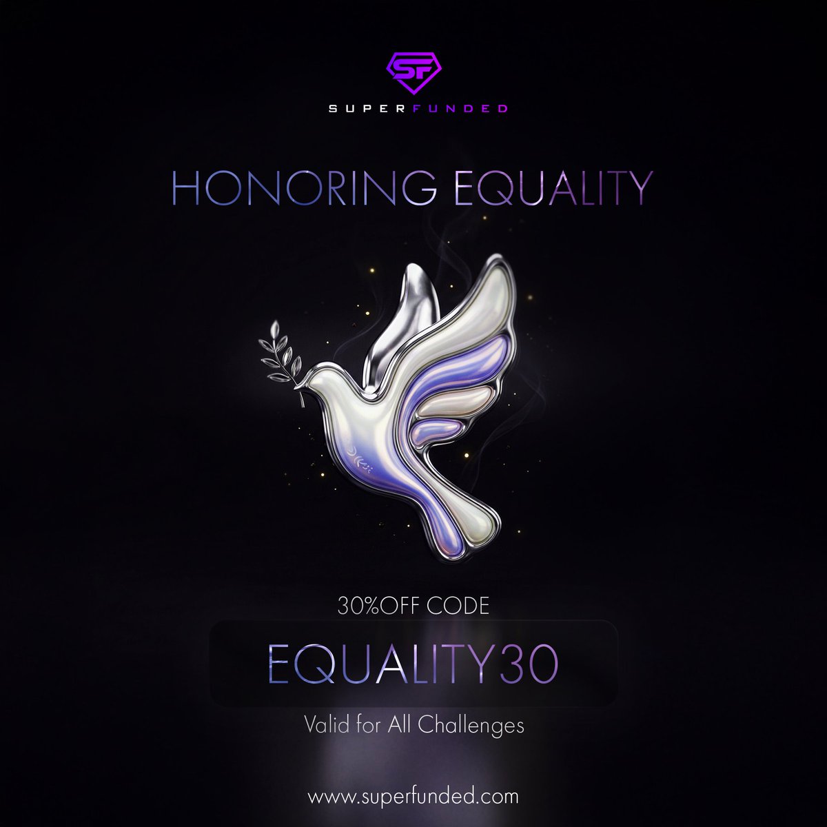 superfundedfx's tweet image. 🕊️MLK Day offer🕊️

Today, we’re honoring equality — and celebrating the spirit of progress with a special offer for our community.

✅ 30% OFF — Valid for All Challenges
🏷️ Use code: EQUALITY30
⏳ Ends Jan 25

How to redeem
1️⃣ Visit SuperFunded and choose any challenge
2️⃣ Proceed…