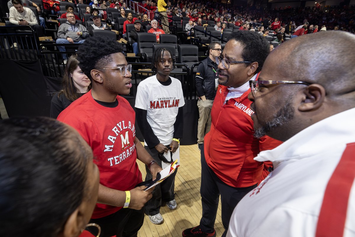 President_Pines's tweet photo. It was a great joy to welcome our newest admitted Terps for the Class of 2030 at today's @TerrapinHoops game as part of our #NowATerp Celebration! https://t.co/sgPRhoUmi1