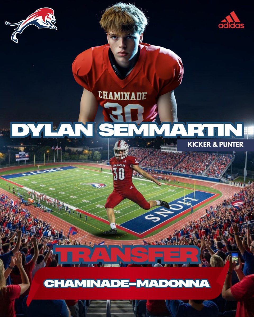 Very happy to announce that I’ll be playing the 2026 season as kicker at Chaminade Madonna College Prep. Grateful for the opportunity and thankful to the school and Coach Jones for believing in me. Ready to work, compete, and earn it.
Go Lions ❤️💙 

<a href="/Nadeboyz/">Chaminade-Madonna Football</a> 
<a href="/LawrenceBl83397/">New Blustein Recruiting</a>
