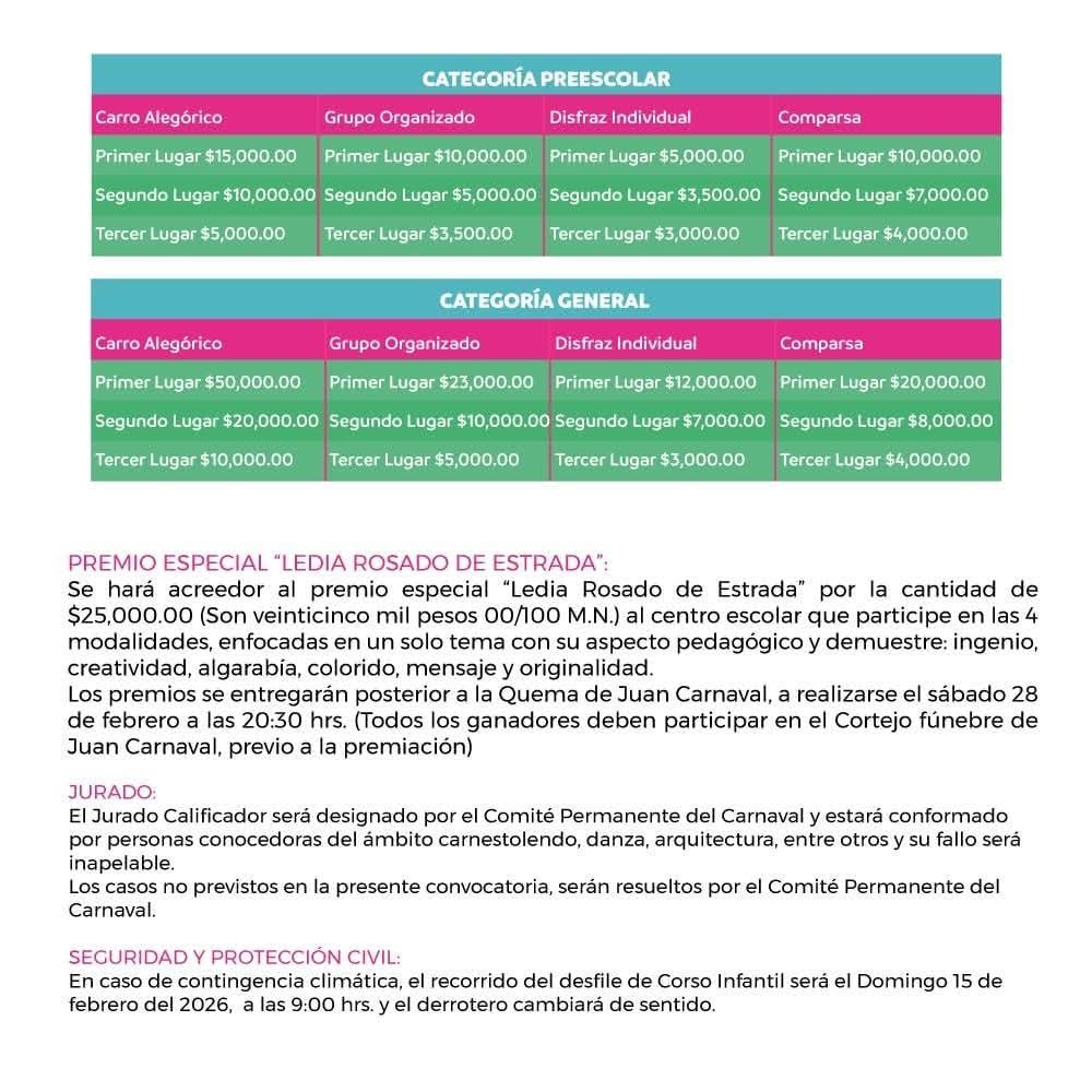 Convocatoria #CorsoInfantil ✨🎭

La <a href="/Alcaldia_Camp/">Alcaldía de Campeche</a> te invita a ser parte del Corso Infantil, revisa la convocatoria y conoce todos los detalles para participar en una celebración llena de alegría, color y tradición.

📅 Viernes 13 de febrero
⏰ 16:00 hrs