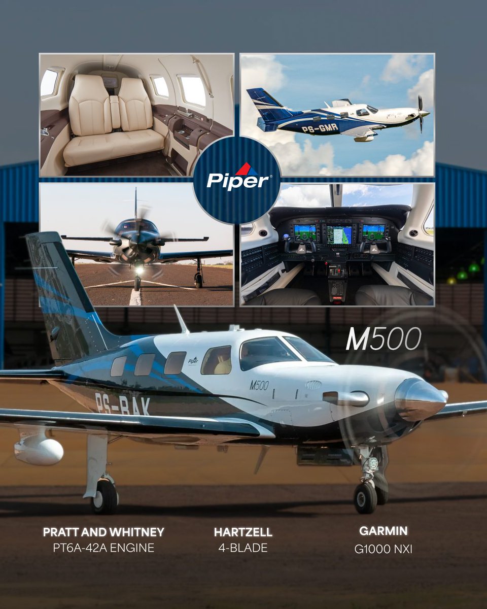 piperaircraft's tweet image. Built different (on purpose)

The M500 is designed to offer premium comfort and dependable performance without compromise.

Learn more about the M500 at Piper.com.

-
#PiperAircraft #FreedomOfFlight #FlyPiper #Aviation #Aircraft #PiperAmbassador