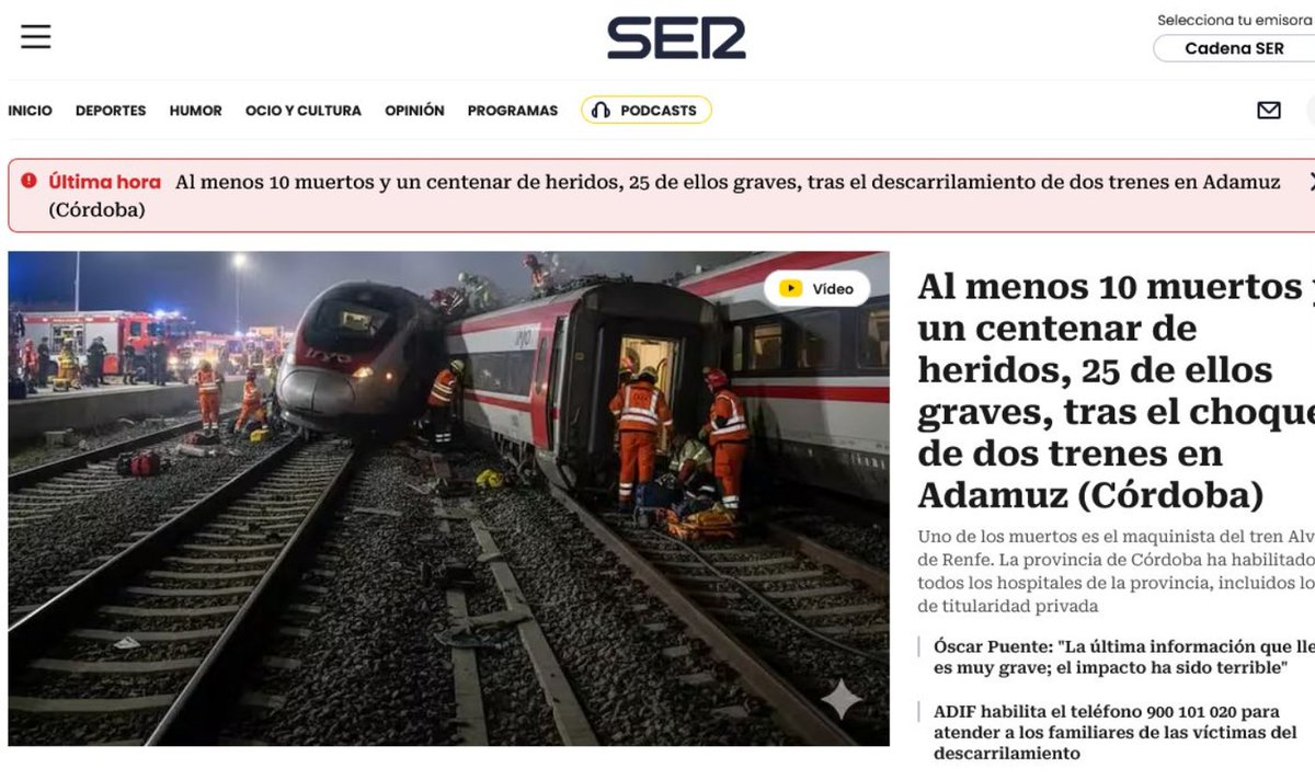 trending_tony's tweet photo. Esta imagen es FALSA

La SER publica una imagen generada con IA para ilustrar el accidente del Iryo en Adamuz. Ni la marca de agua de Google Gemini han visto

Me parece gravísimo https://t.co/jV4px0JVSa