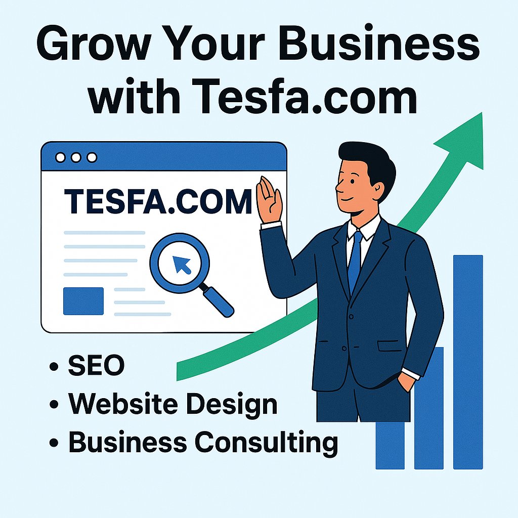 TESFAcom's tweet photo. Grow Your Business with https://t.co/9ctvtJr7R8
#Tesfa #seo #Business #Solutions https://t.co/DLoimswtim