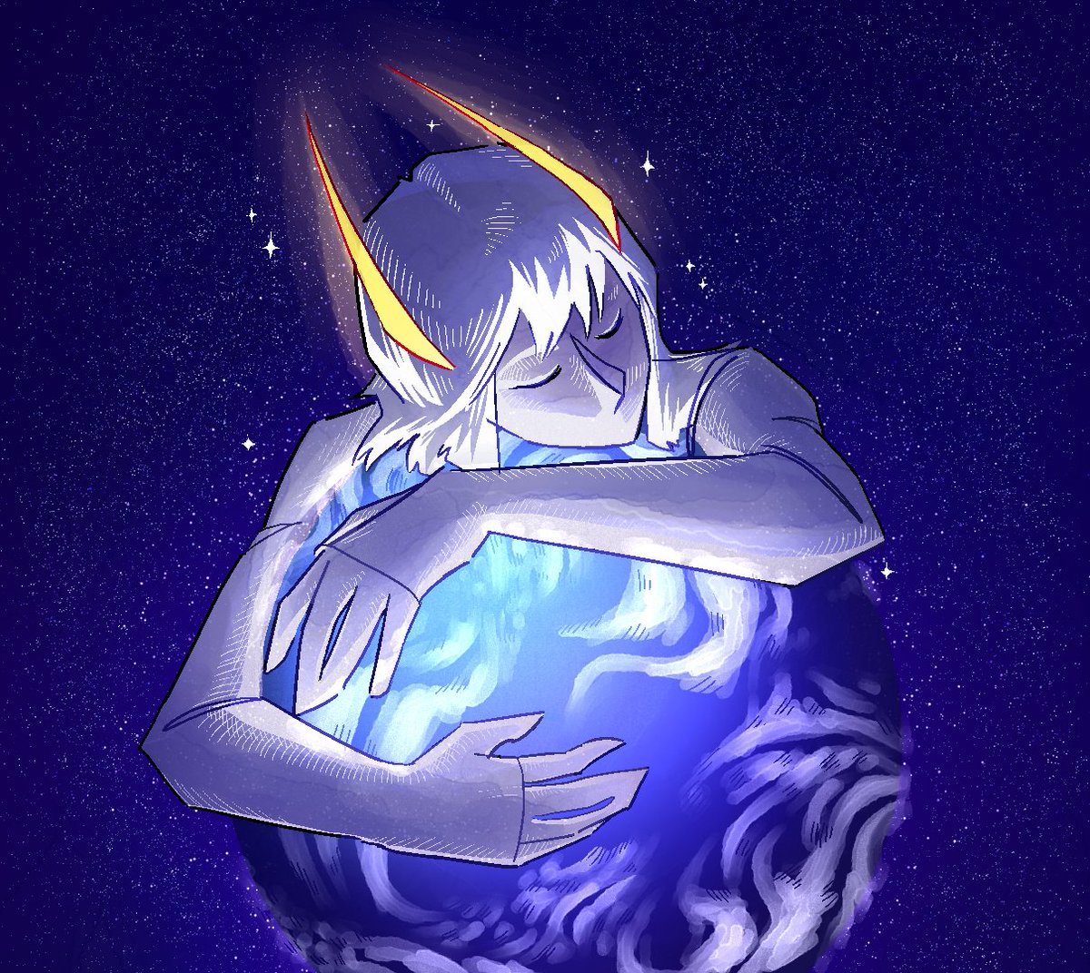 _PlDoctor's tweet image. Flying off into space don't forget about your home.

Jester, filled with love for all living organisms, embraces planet Earth for the last time because he needs to leave it and fly into space to continue his path of propagation.

#art #digitalart #絵描き #アート #artmoots