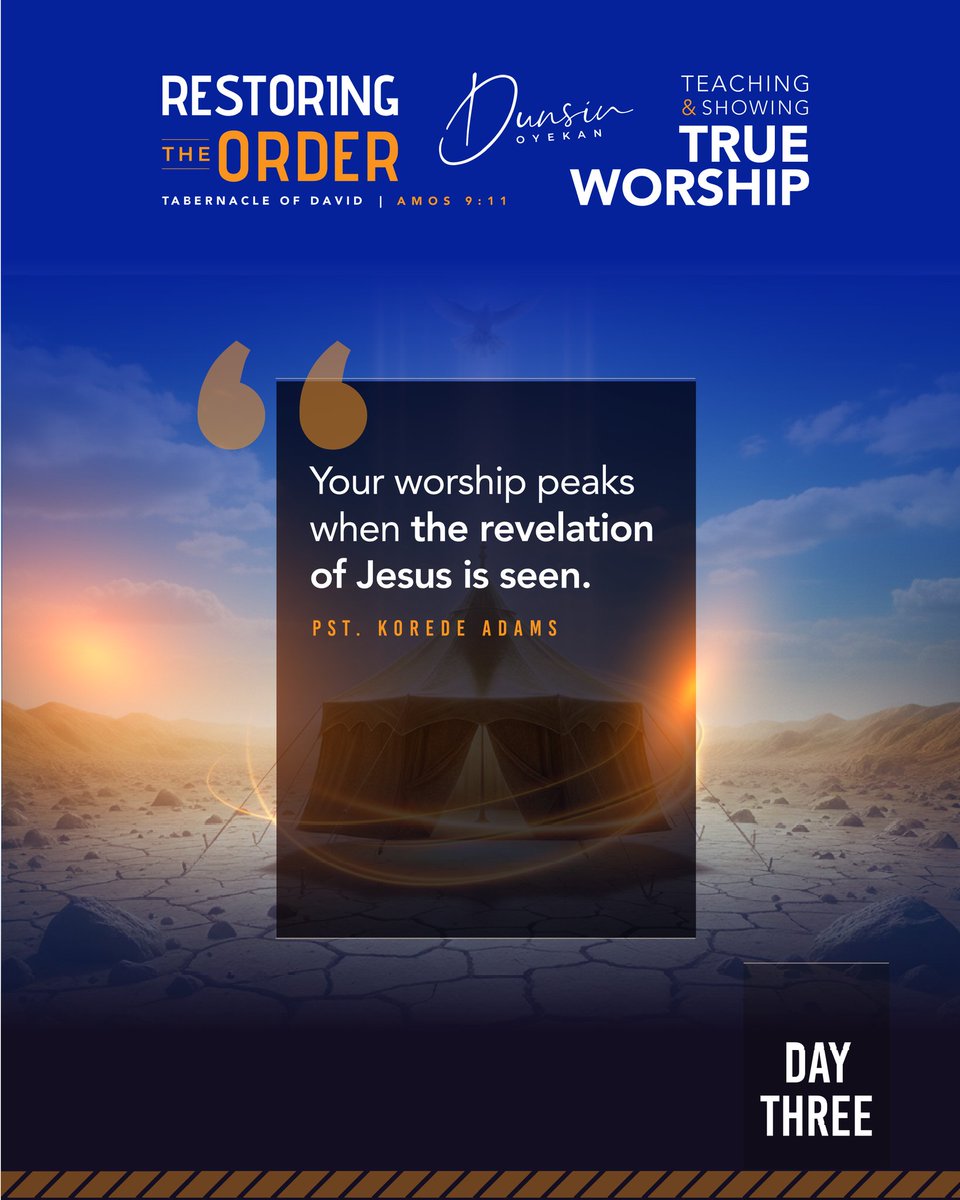 #RestoringTheOrder
#Intimacy
#TrueWorship
#TabernacleOfDavid
#Day3