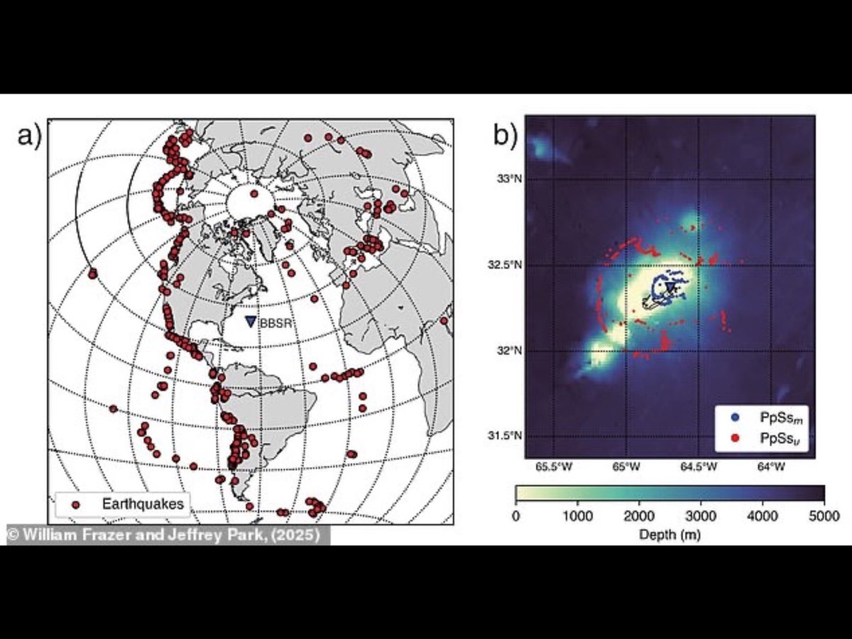 TheNorskaPaul's tweet image. The #BermudaTriangle might be one of the world's greatest mysteries, but scientists have just discovered something even more baffling in the area - an enormous 12.4 mile layer of rock siting underneath the ocean crust below.

No structure this thick has ever been found before