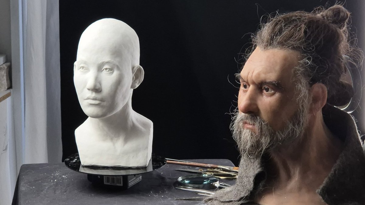 Facial reconstructions made from artificially distorted skulls