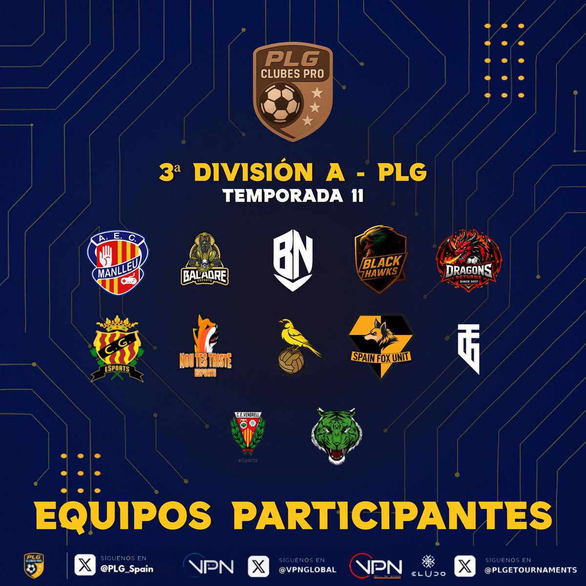 PLG_Spain's tweet image. 🏆 3ª DIVISIÓN ‘A’ @PLG_Spain

¿Quién es vuestro favorito? 🤔

@ManlleuEsports
@BaladreSports
@bananoesport
@BlackHawks_fc
@RedDragonsCf
@NasticeSports
@noutestriste
@Palanquista_eSp
@SpainFoxUnit
@EsThundergaming
@CEV_eSports
@VerdiBlancoFC 

#11PLG 🎮⚽️