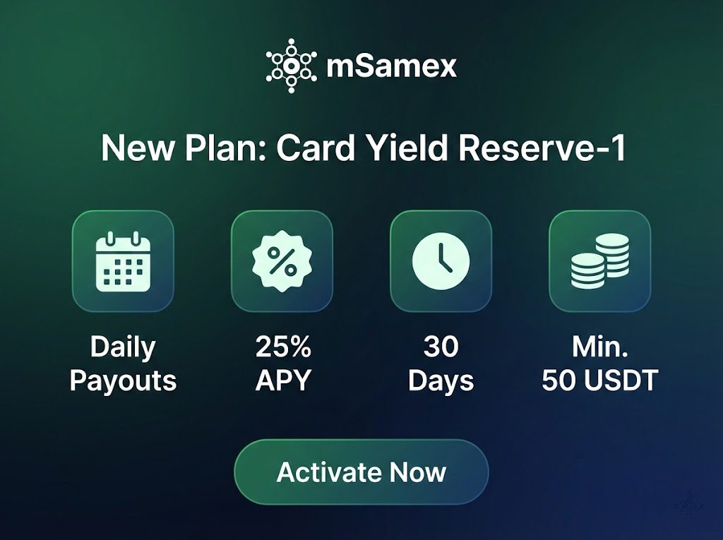 Wake up to new USDT every single morning. ☀️

⚡️ Daily Payouts💰 25% APY🗓️ 30-Day Short Term🟢 Start with just 50 USDT

Don't let your stablecoins sit idle. Get them working today.
📲 How to start: Go to App > Wallet > Staking plans > Card Yield Reserve-1

 #USDT #PassiveIncome