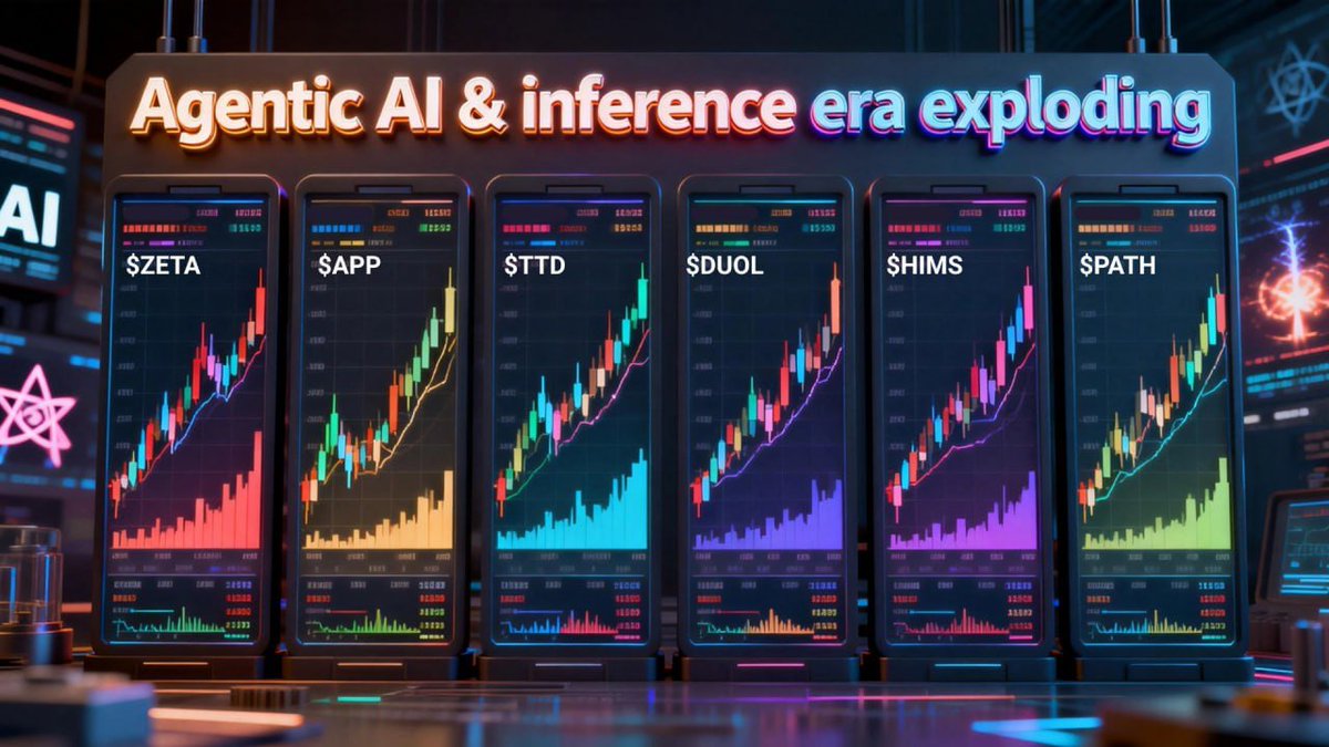 Ezeqcvvers's tweet photo. 2026 outlook: Agentic AI &amp; inference era exploding, early movers rising → $ZETA $APP $TTD $DUOL $HIMS $PATH
Agentic systems &amp; edge inference leading the next wave? Massive upside ahead! 🚀
 #AgenticAI #Inference https://t.co/e39BEJKQH8