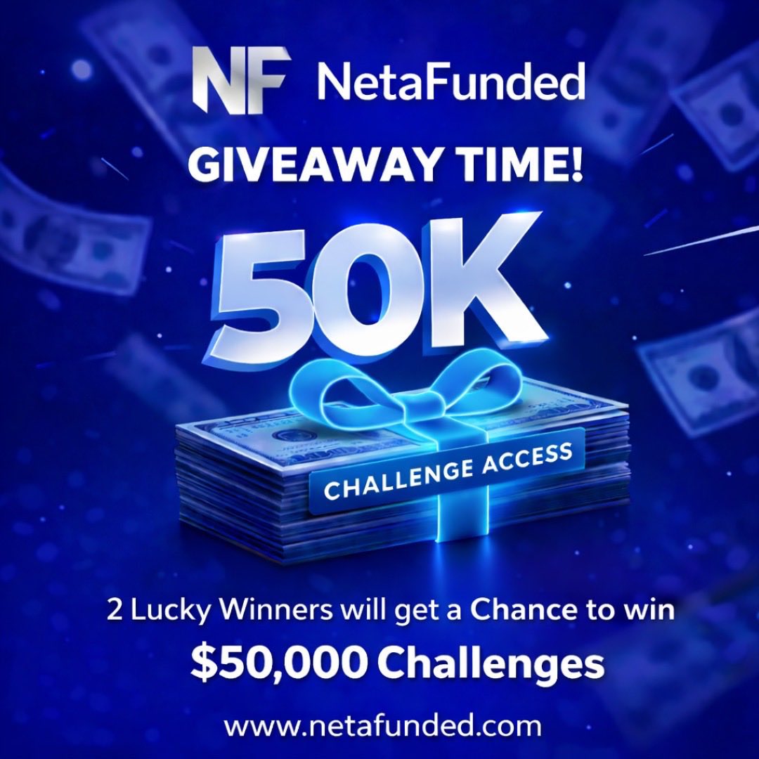 BouterFx's tweet image. GIVEAWAY ALERT🎉

2x$50k Challenge accounts

How to enter:

Follow: on IG and X
 @netafunded
@BouterFx

Like &amp;amp; Retweet
Tag 3 Friends
Join discord: discord.com/invite/netafun…

End in 3 days