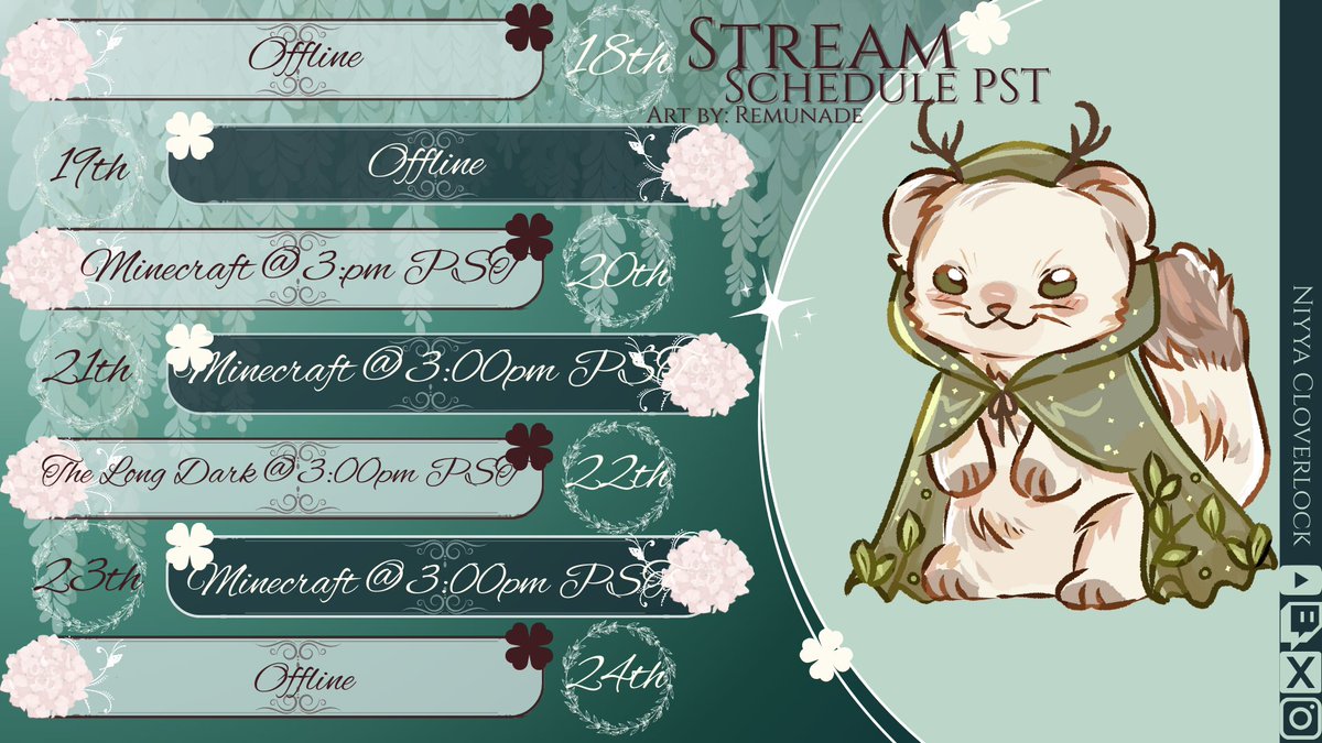 Streaming mostly minecraft on the SMP this week,, gonna get that "starter house" FINISHED or istg I'm gonna murder someone.. in minecraft.