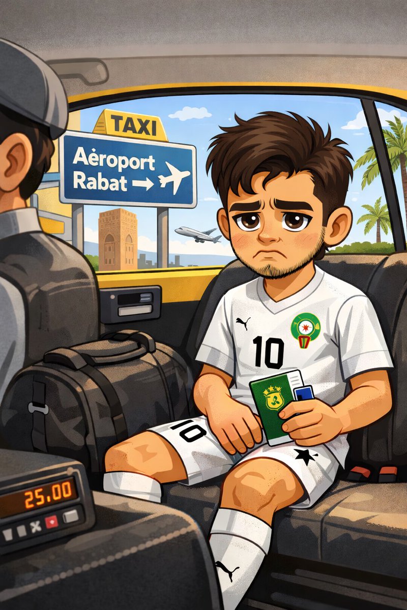 Brahim Diaz already on his way to Rabat airport after a shocking Panenka miss 😱#Morocco_Senegal #AFCON2025