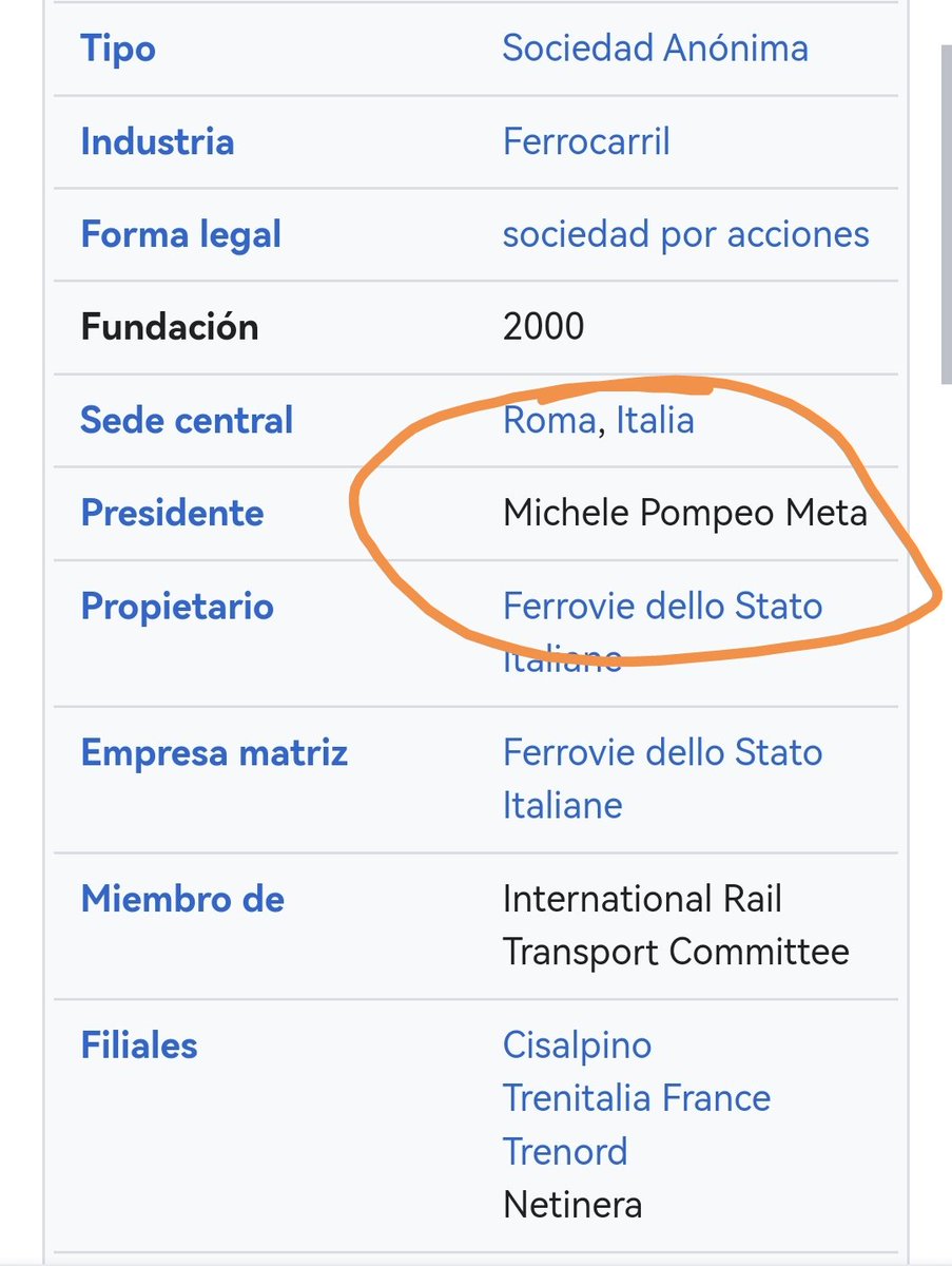 Hola buenas. Aquí os dejo los nombres de los tres Presidentes de las tres compañías que conforman IRYO, que son Trenitalia, ILSA y Globalvia.
Para cuando luego os digan que si ha sido el maquinista, el bedel, la limpiadora, o el tercer árbitro el CULPABLE DE UN PUTO ACCIDENTE.