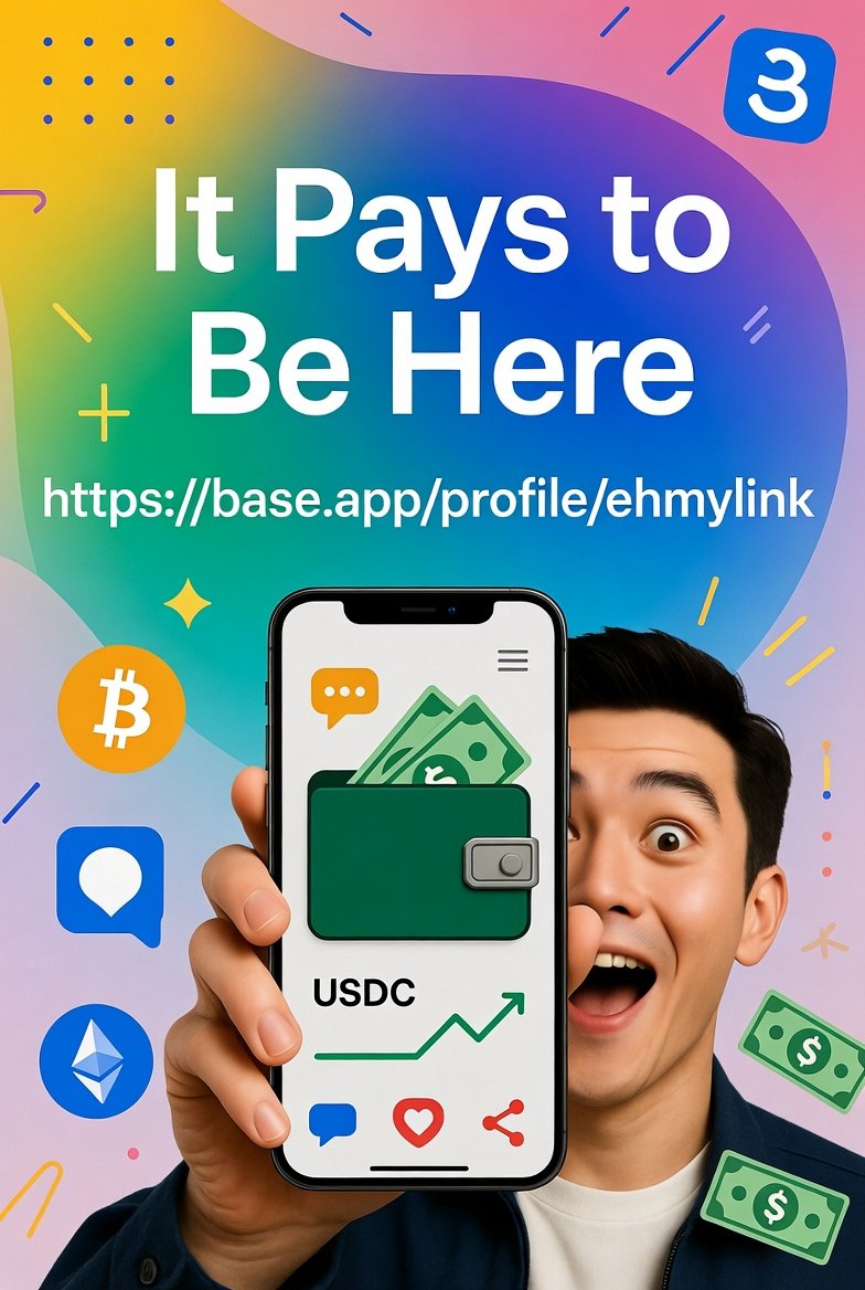 ehmylink's tweet photo. 🚨 YES, YOU CAN MAKE REAL DOLLARS ON BASE APP – RIGHT NOW! 💰
Tired of posting for free on other platforms? @baseapp pays creators actual money straight to your wallet:. check comments for more info..... 👇👇👇 https://t.co/KSWymP5pIH