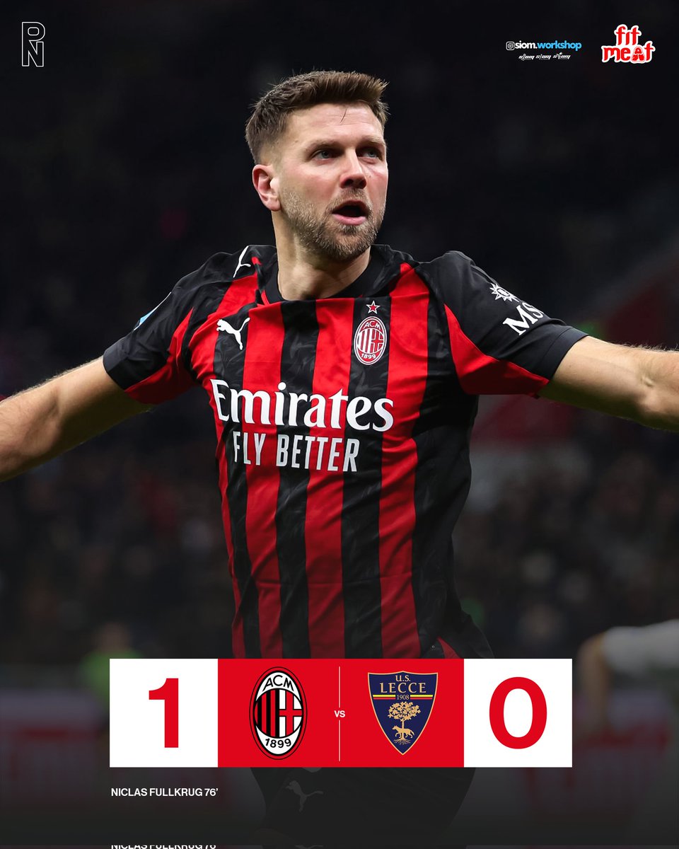 FULLTIME!

AC Milan 1-0 Lecce
⚽ Niclas Fullkrug

Stiker baru Rossoneri, yakni Niclas Fullkrug berhasil mencetak gol debutnya untuk Milan, sekaligus membawa Rossoneri meraih kemenangan penting di San Siro🔥🔴⚫️