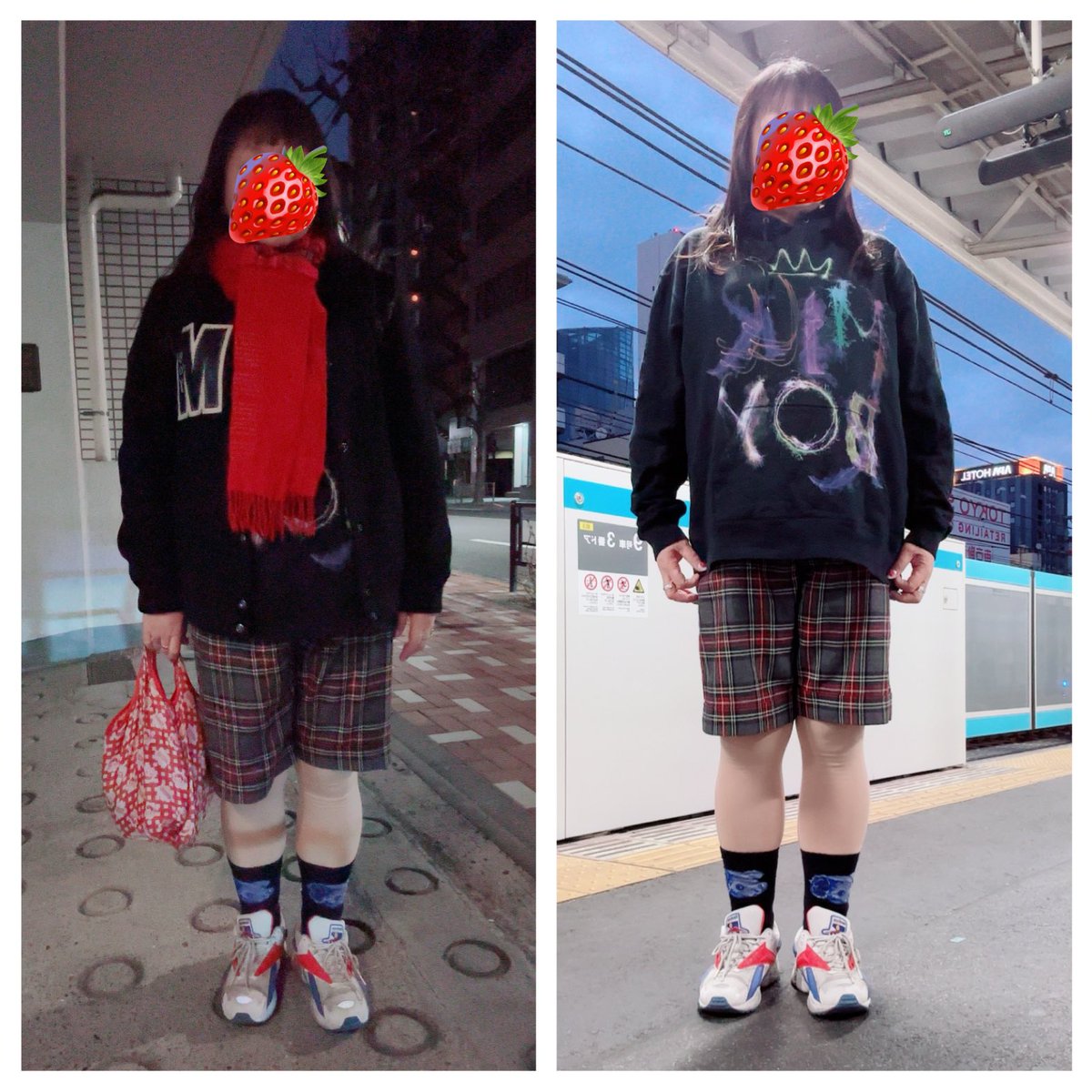nanaporon's tweet photo. 1/19のお洋服♥️スタジャン、パーカー、マフラーはMILKBOY。ソックスはLANDbyMILKBOY。ハーフパンツはノーブランドです🍀スタジャンは息子様の!
#milkboy #landbymilkboy #MILKBOY
#MILKBOY狂 #LANDbyMILKBOY
#milkboyアイテムコレクション
#milkfashion https://t.co/eFuzoxloeo