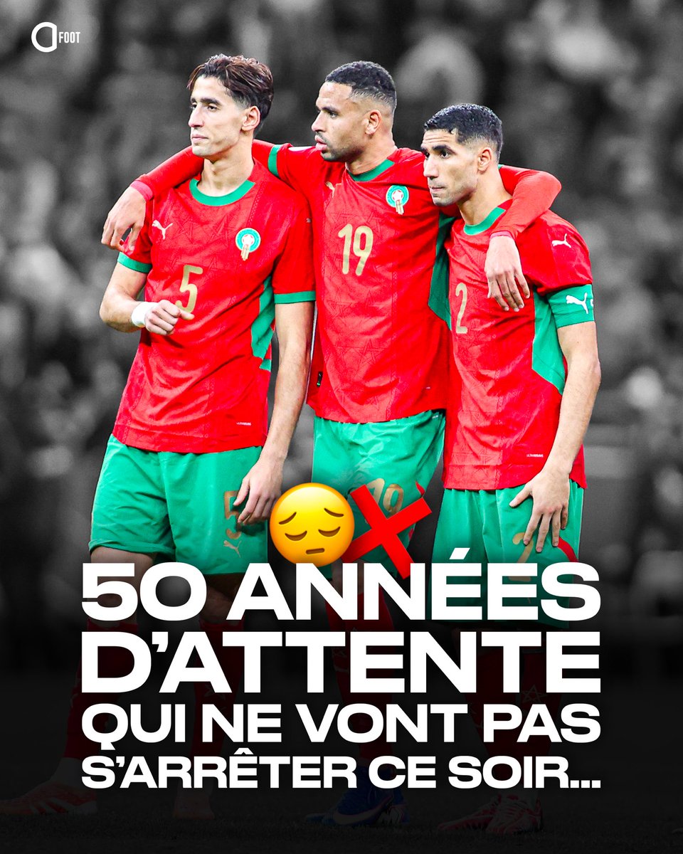 🇲🇦❌ 𝗟𝗘 𝗠𝗔𝗥𝗢𝗖 𝗘́𝗖𝗛𝗢𝗨𝗘 𝗔𝗨 𝗣𝗜𝗘𝗗 𝗗𝗘 𝗟𝗔 𝟮𝗲̀𝗺𝗲 𝗖𝗔𝗡 𝗗𝗘 𝗦𝗢𝗡 𝗛𝗜𝗦𝗧𝗢𝗜𝗥𝗘 !!!! SA CAN AU PAYS !!!! 😢 #CAN2025

50 ANNÉES D’ATTENTE QUI SE POURSUIVENT DONC…

2ème finale perdue au XXIème siècle… 😔