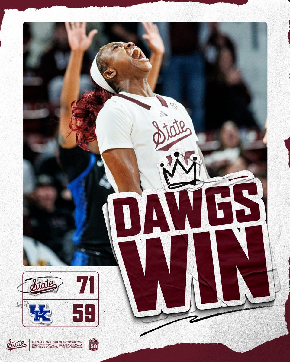 DOWN GOES NUMBER SEVEN KENTUCKY! DAWGS WIN!

#HailState