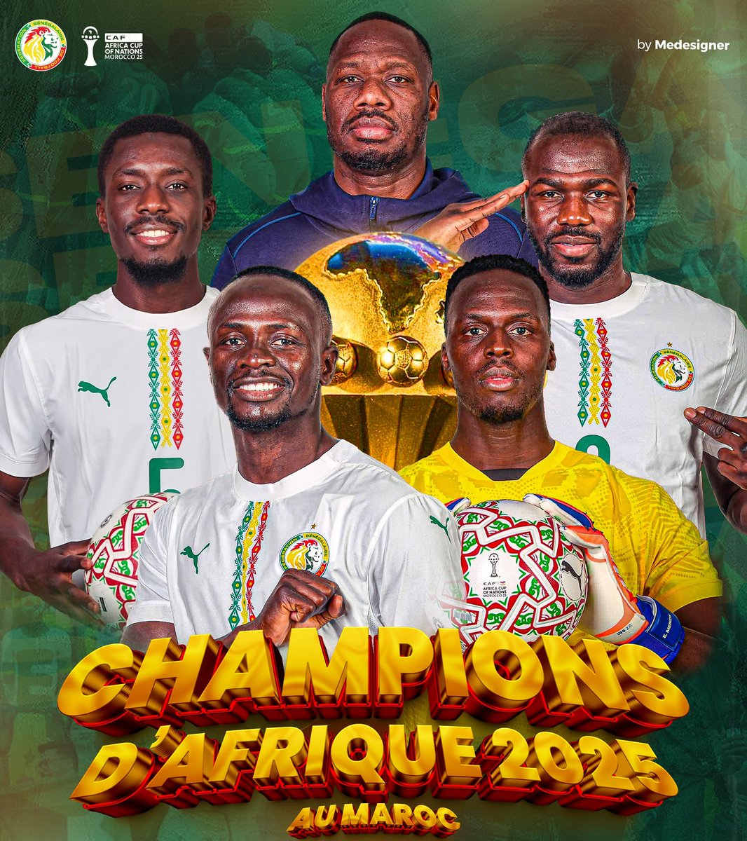 sagittaire99's tweet photo. Al Hamdulilah ! On est champions d’Afrique pour la 2ième fois 😭⚽️🇸🇳 https://t.co/xEQDZXA52t