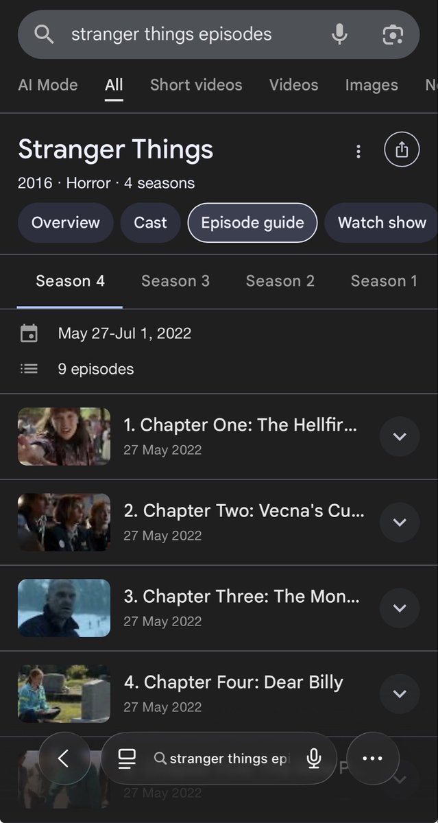 sofarotted's tweet image. If you search Stranger Things episodes on Google, it’s only showing 4 seasons for some reason. Another theory, everyone?
#conformitygate