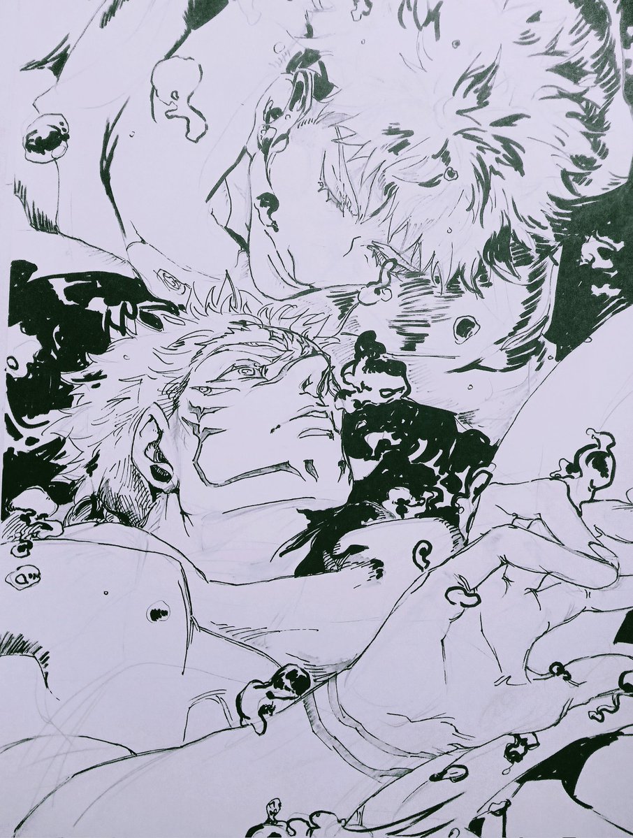 zme_st4cc's tweet image. paper drawing... #jjk #JujutsuKaisen