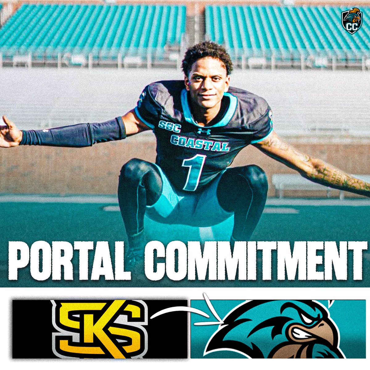 ccuchronicles's tweet photo. COMMITTED: Kennesaw State Transfer WR Clayton Coppock has committed to Coastal Carolina! 👌

The 6’1 155lbs WR has three years of eligibility remaining and had 28 receptions for 312 yards and 5 TDs last season. He also had a rushing TD. 

Welcome Home @iam_lilclay 🏡👌 https://t.co/7ewsDUEK5A