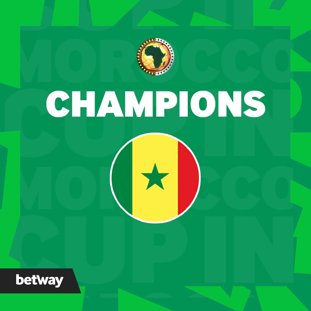 BetwayBW's tweet photo. Congratulations to Senegal, the African Cup Champions 2025/26!
#betway #africancup https://t.co/BQXyvn5FHd