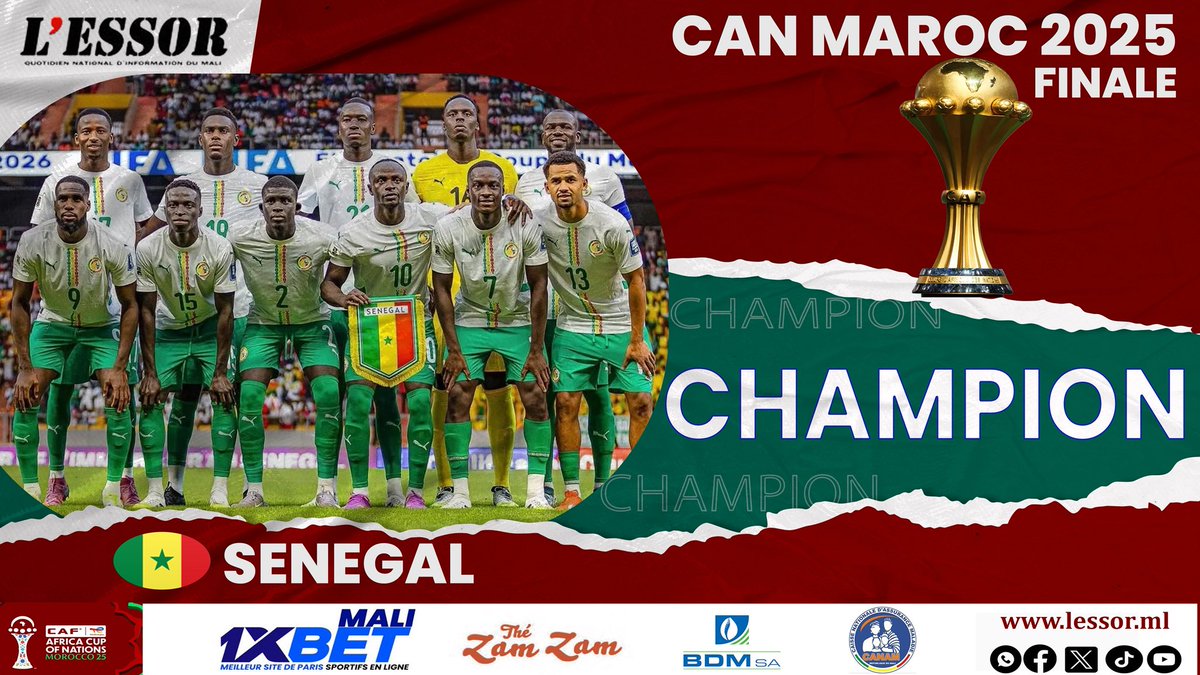 #CAN Maroc 2025 : le Sénégal champion d’Afrique