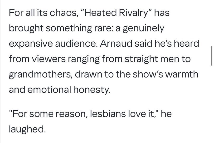 TBSLBOU18's tweet photo. @asockhaver @HMMH49624698 @reputationloml he only said this one sentence, in a written interview, but apparently people can now read tones and know that he apparently hates lesbians !! when this is just a him talking about the various audience, and how even lesbians like it, nothing malicious https://t.co/qAdlJnHHAv