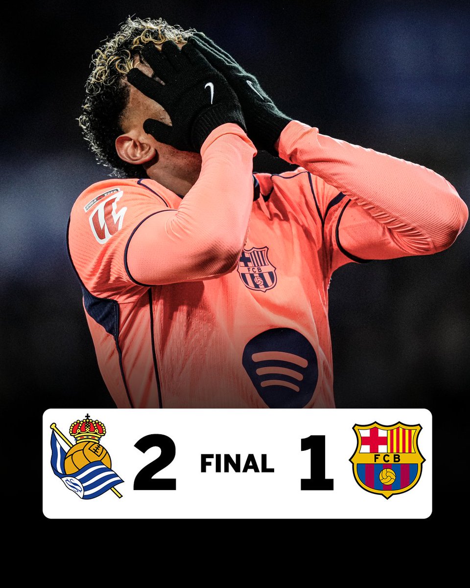 Barcelona dropped three points at Real Sociedad, bringing their 11-game winning streak to an end 😳