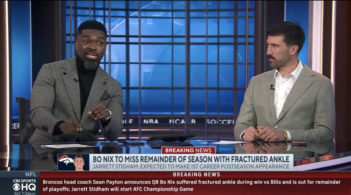 MySportsUpdate's tweet photo. Ben DiNucci was doing studio work for CBS yesterday and reacting to Bo Nix’s injury… Now joining the Broncos: https://t.co/0VmkNWz0ws