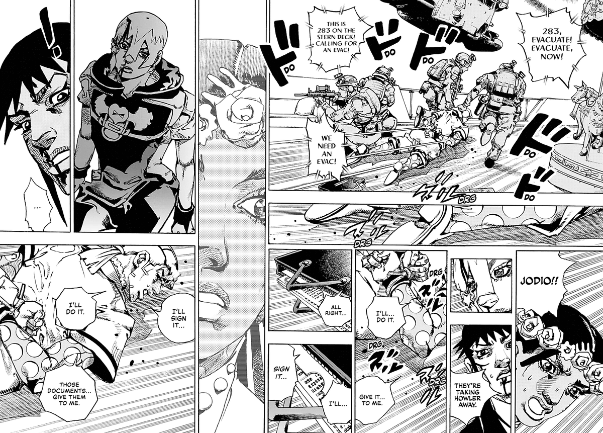 FormerSoulKing's tweet photo. HOLY SHIIIIITTTTTT THIS WAS INSANE, EASILY ONE OF THE BEST JOJOLANDS CHAPTERS https://t.co/zzv6mIDAvf