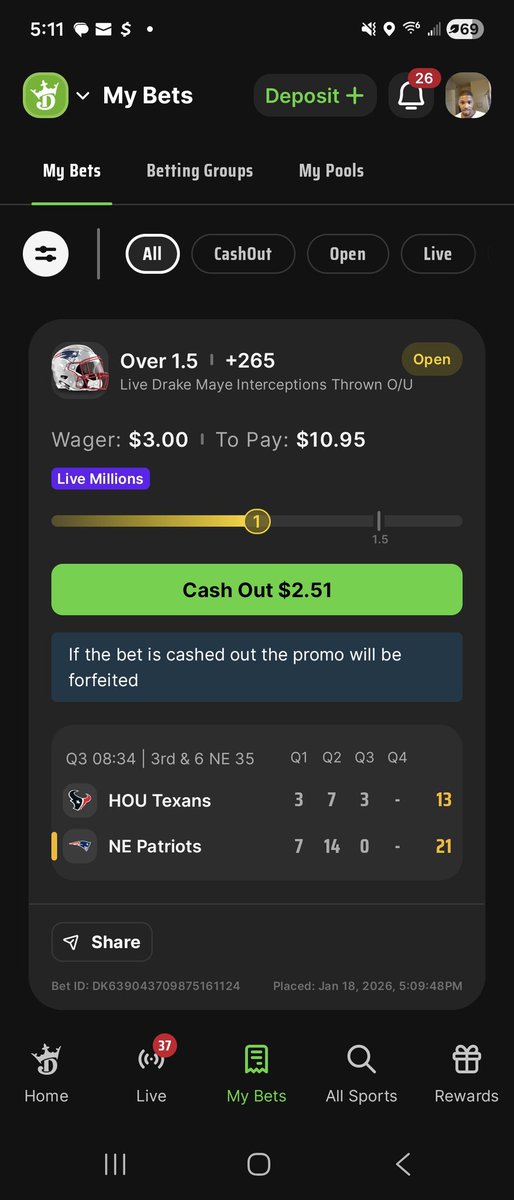 ronnie0589's tweet photo. @DKSportsbook https://t.co/EksVUlqa8S
