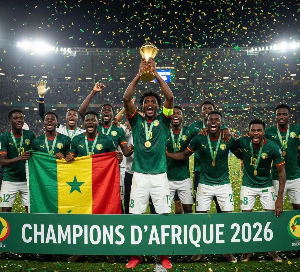 salnofaia427's tweet photo. Félicitations à l’équipe nationale du Sénégal et à tout le peuple sénégalais pour ce deuxième sacre à la Coupe d’Afrique des Nations CAN 2025 ! 🇸🇳🏆
#Sénégal #LionsDeLaTeranga #CAN2025 #AFCON #Teranga #PeupleSénégalais https://t.co/OPGVLUvh38
