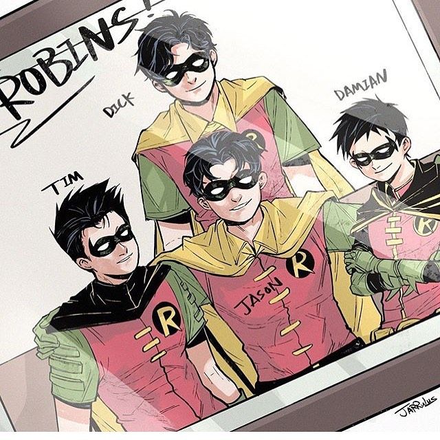 CinnnamonPup's tweet image. Batman as your cg and all the different Robins as your older brothers