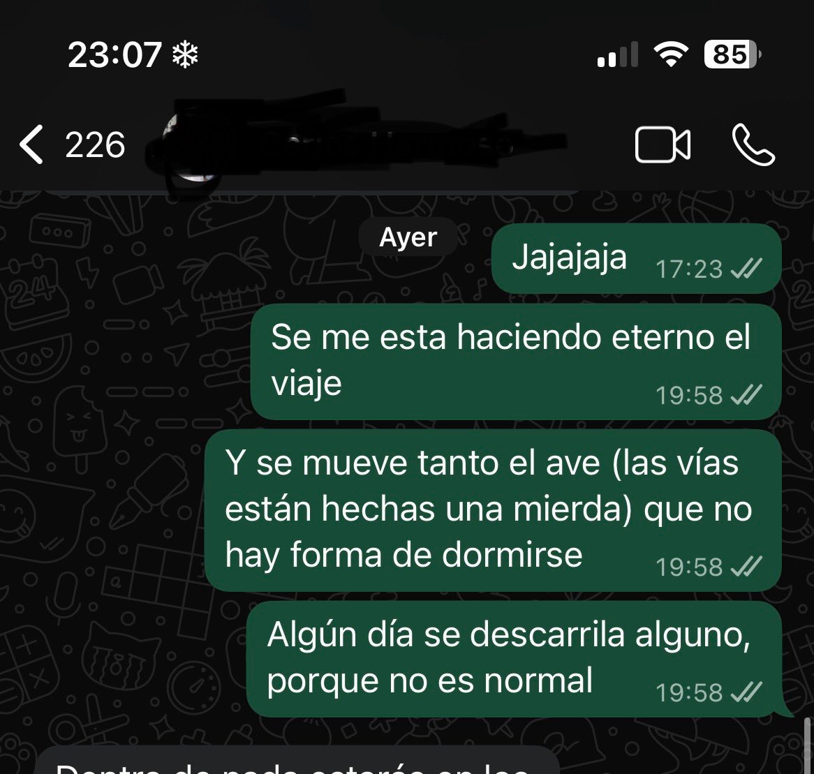 Mi conversación de ayer mismo con un buen amigo.

Hablando precisamente del estado de las vías del AVE en ese mismo tramo.

Tienen que ocurrir desgracias para que hagan algo. Malditos seáis.