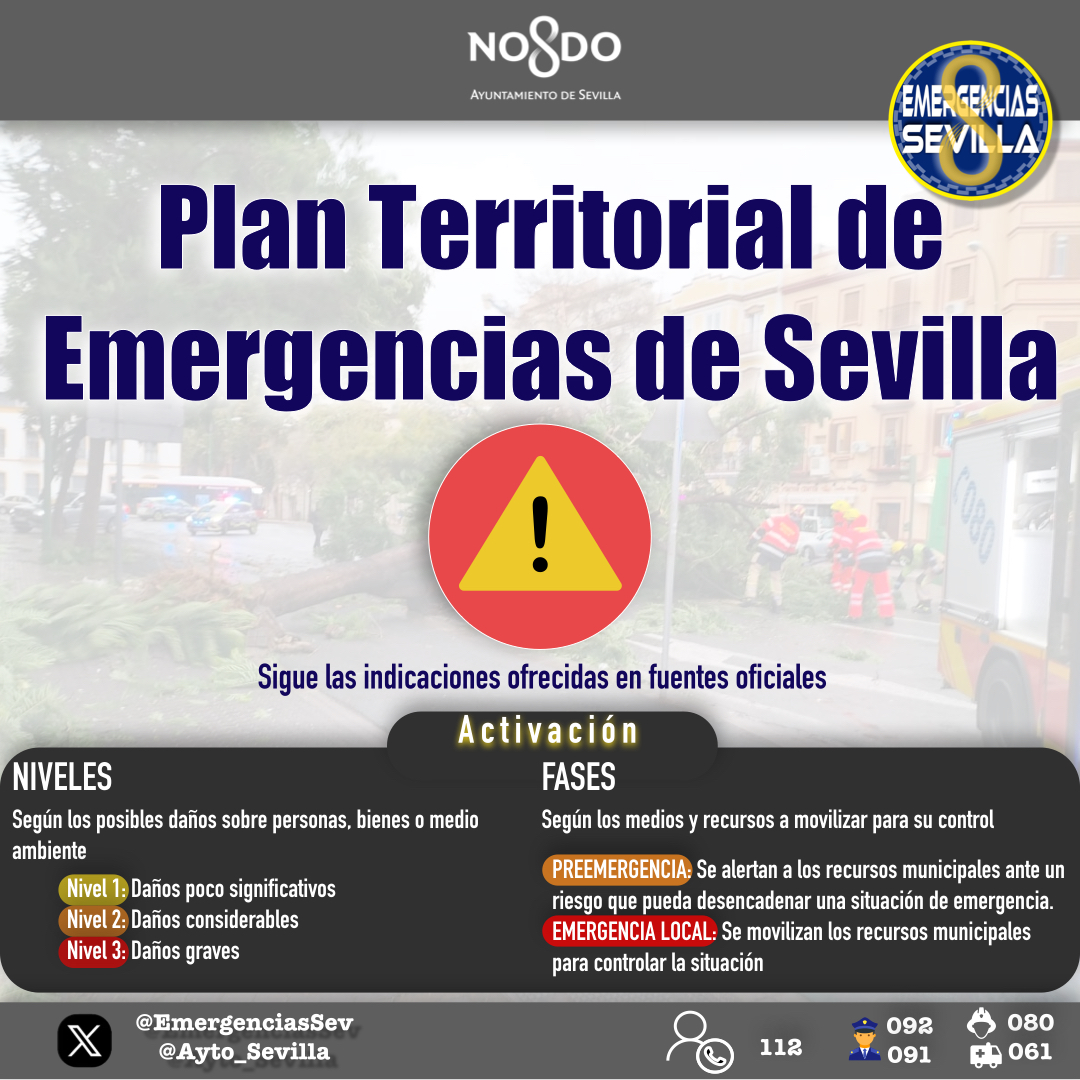 🟥 El <a href="/Ayto_Sevilla/">Ayuntamiento de Sevilla</a> activa el Plan Territorial de Emergencias de Sevilla en la fase Preemergencia para articular una adecuada respuesta a las demandas derivadas del accidente ferroviario ocurrido en #Adamuz #Córdoba.
Sigue la #infoOficial 
Gracias por tu colaboración